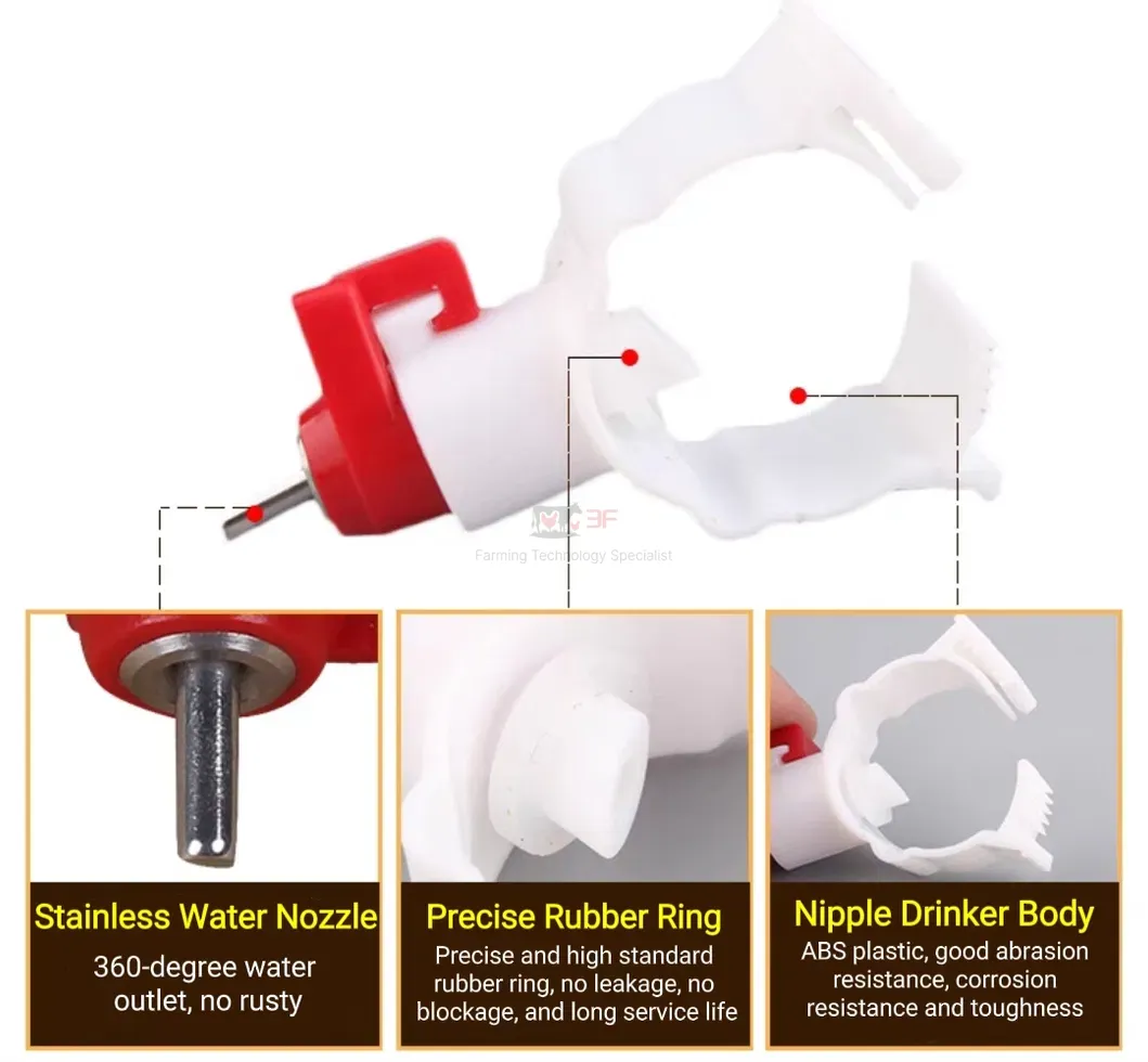 360 Degree Water Outlet Automatic Nipple Drinkers for Chickens/Broilers